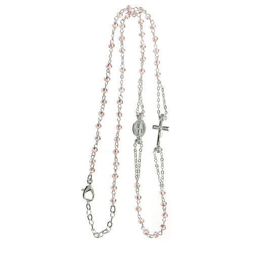 Rosario gargantilla rosa zamak 3 mm Virgen Milagrosa 3