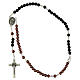 Rosario San Benito granos símil perla negra y bronce 6mm s4