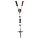 Chapelet Saint Benoît grains imitation nacre noire et bronze 6 mm s1
