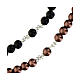 Chapelet Saint Benoît grains imitation nacre noire et bronze 6 mm s3