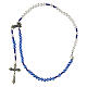Chapelet Ange Gardien grains imitation perles bleus et blancs 6 mm s4