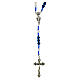 Rosary of Our Lady of Graces with 0.24-inch blue and white imitation pearl beads s1