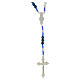Rosario de la Virgen Milagrosa perla sintética azul y blanca 6mm s2