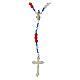 Merciful Jesus rosary with 0.16-inch red beads, imitation pearl s2