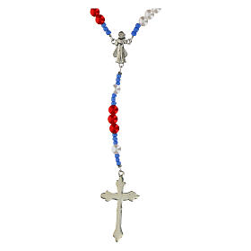 Rosario Jesús Misericordioso perlas sintéticas rojas 4 mm