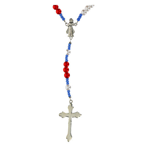 Chapelet Christ Miséricordieux imitation perle rouge 4 mm 2