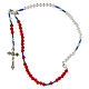 Merciful Jesus Rosary with Red Imitation Pearl Beads 4mm s4