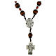 Single decade rosary of Our Lady of Graces, brown wood beads of 0.47 in with double cap s1