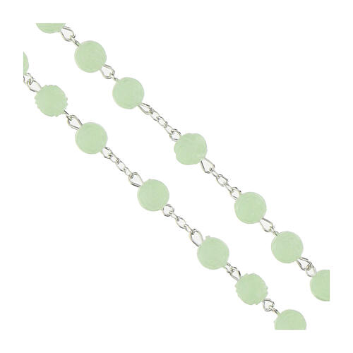 Our Lady of Graces rosary, 0.31-inch fluorescent plastic rose-shaped beads 3