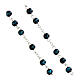 Chapelet Notre-Dame de Guadalupe grains verre marbré bleu 6 mm s3