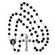 Rosario Madonna Guadalupe grani vetro screziato blu 6mm s4