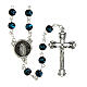 Terço Nossa Senhora de Guadalupe contas de vidro azul marmorizado 6 mm s1