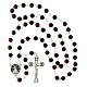 Rosario Gesù Misericordioso grani in vetro nero screziato rosso 6mm s4