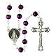 Chapelet Vierge Miraculeuse verre marbré couleur améthyste 6 mm s1