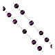 Chapelet Vierge Miraculeuse verre marbré couleur améthyste 6 mm s3