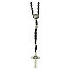 Saint Benedict rosary with 0.24-inch hematite beads and metal Our Father beads s2