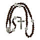 Rosario San Giuseppe grani in legno marrone 6mm pater in metallo s4