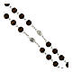 Padre Pio rosary with brown wood beads and metal pater, 0.31 in s3