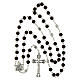 Rosario Padre Pio grani in legno marrone pater metallo 8mm s4