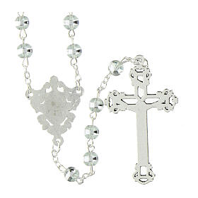 Rosario Madonna miracolosa grani in vetro trasparente 6mm