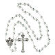 Rosario Madonna miracolosa grani in vetro trasparente 6mm s4