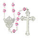 Chapelet Vierge Miraculeuse verre rose 6 mm s2