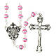 Rosario Madonna Miracolosa vetro rosa 6mm s1