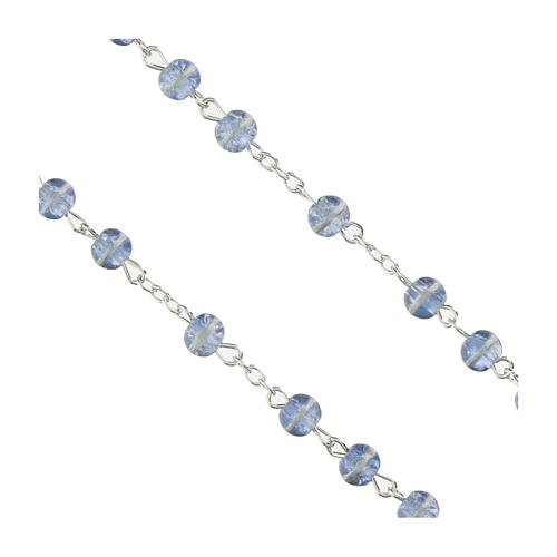 Rosary with 0.24-inch purple glass beads and Miraculous Medal 3