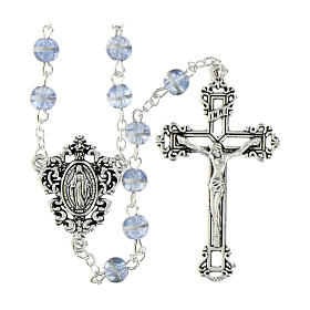 Rosario Madonna Miracolosa grani in vetro viola 6mm
