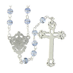 Rosario Madonna Miracolosa grani in vetro viola 6mm