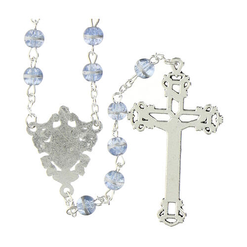 Rosario Madonna Miracolosa grani in vetro viola 6mm 2