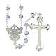 Rosario Madonna Miracolosa grani in vetro viola 6mm s2