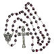 Rosario Madonna Miracolosa vetro ametista scuro 6mm s4