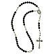 Terço da Nossa Senhora das Graças com contas de hematita e Pai Nosso de vidro branco 6 mm s4