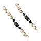 Rosary of Our Lady of Graces, white imitation pearl glass beads and 0.24-inch hematite Our Father beads s3