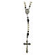 Rosario Virgen Milagrosa granos vidrio símilperla blanco pater hematites 6mm s1