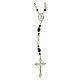 Rosario Virgen Milagrosa granos vidrio símilperla blanco pater hematites 6mm s2
