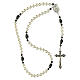 Chapelet Vierge Miraculeuse grains en verre effet nacre blancs Notre Père hématite 6 mm s4