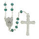 Rosario Madonna Miracolosa grani in cristallo opaco azzurro 6x4mm s2
