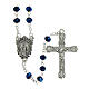 Rosario Virgen Milagrosa granos de cristal opaco  azul 6x4 mm s1