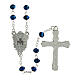 Chapelet Notre-Dame des Grâces grains en cristal bleu mat 6x4 mm s2