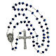 Chapelet Notre-Dame des Grâces grains en cristal bleu mat 6x4 mm s4