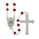 Terço Nossa Senhora das Graças contas de cristal opaco vermelho 6x4 mm s2