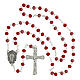 Terço Nossa Senhora das Graças contas de cristal opaco vermelho 6x4 mm s4