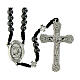 Rosario San Michele in corda grani in ematite pater in metallo 6mm  s1