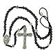 Rosario San Michele in corda grani in ematite pater in metallo 6mm  s4