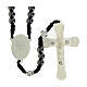 St. Michael Rosary with Cord, 6mm Hematite Beads, and Metal Pater s2