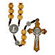 St. Benedict rosary, brown wood beads with 0.39-inch metal pater s1