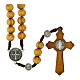 St. Benedict rosary, brown wood beads with 0.39-inch metal pater s2
