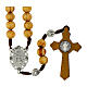 Rosario Virgen Milagrosa madera marrón con pater de metal 10mm s2